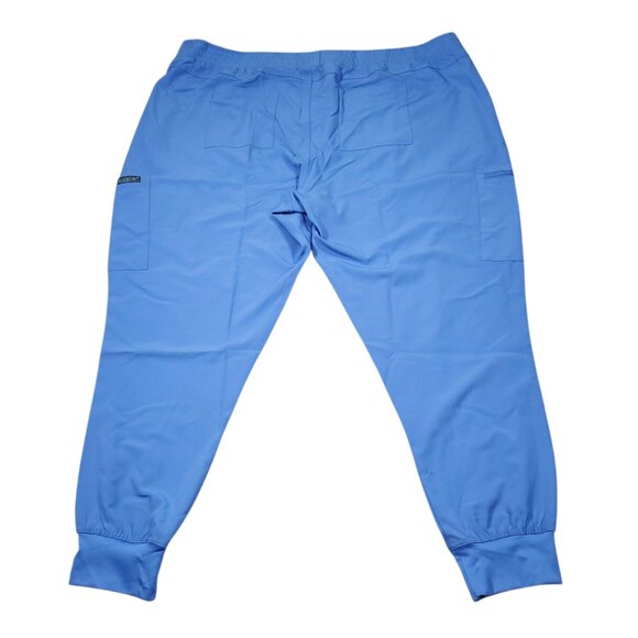 Med Couture Women's Energy Smocked Waist Cargo Jogger Scrub Pants Ceil Blue 3XL - Picture 2 of 7